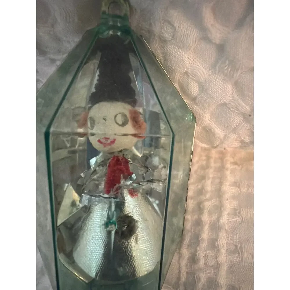 Vintage JewelBrite Snowman Diorama Plastic Lantern Christmas Ornament Hong Kong